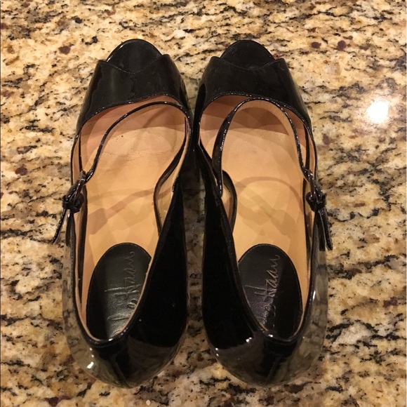 Cole Haan Nike Air Blk Patent Peep Toe Mary Janes - Picture 5 of 8