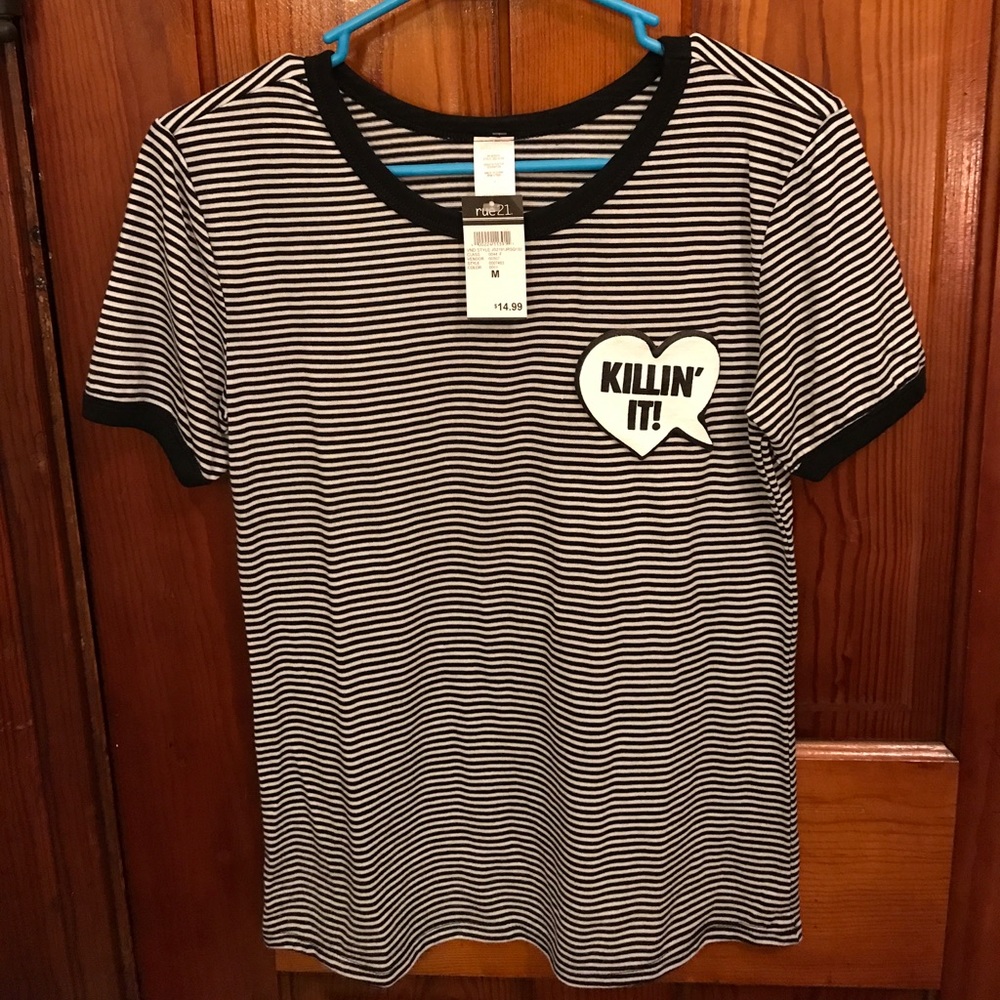 Rue21 Killin' It Black Ringer Tee