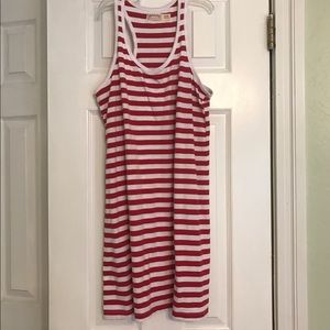 Red & White Striped Pajama Dress