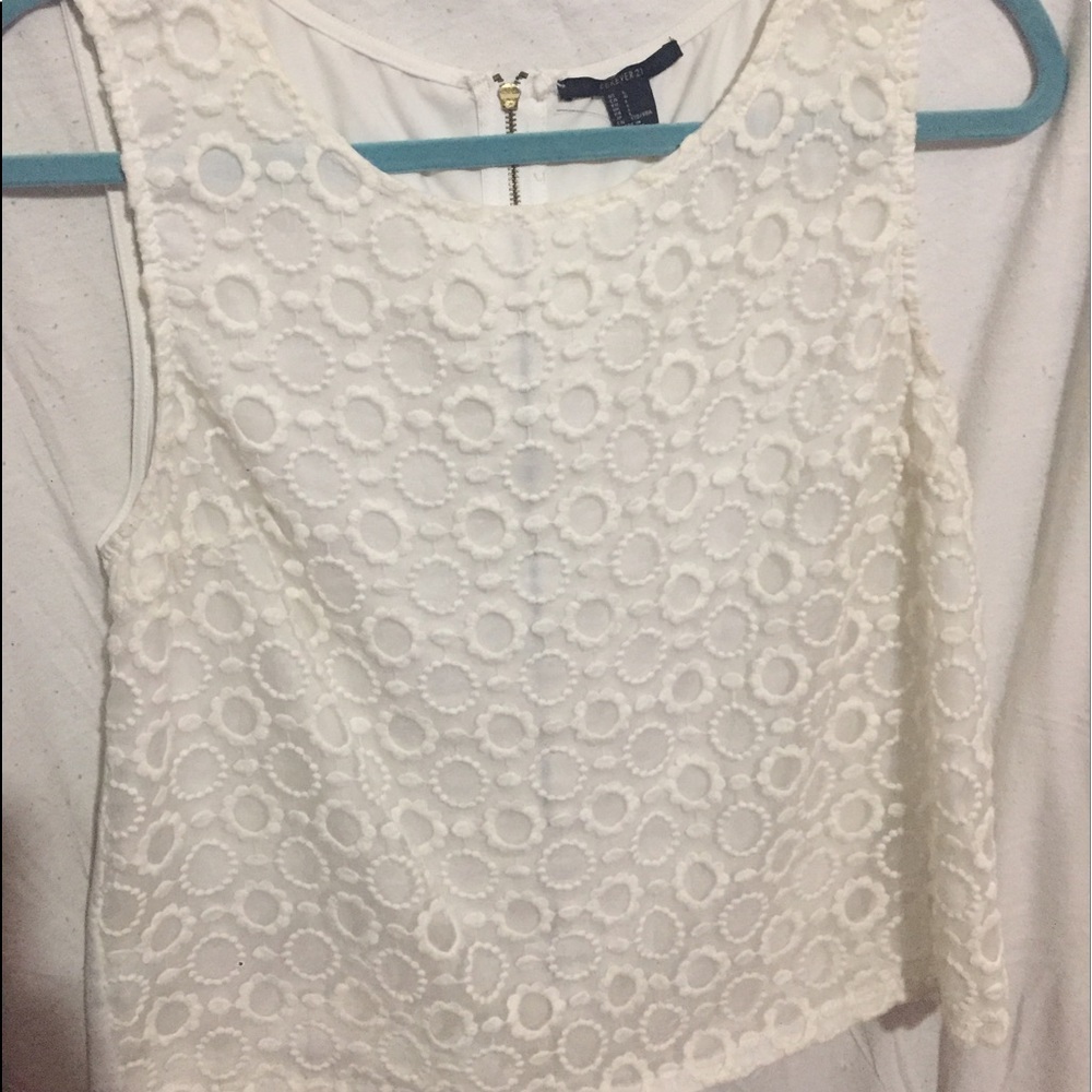 Zipper down white blouse