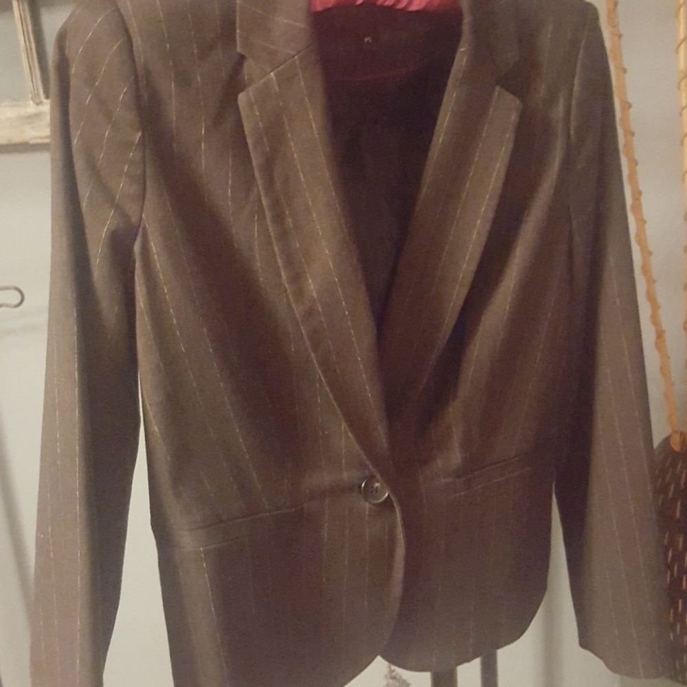 Gray pinstripe blazer
