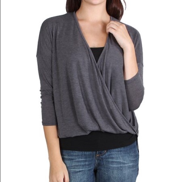 Tops - Hi-Low Surplice Top