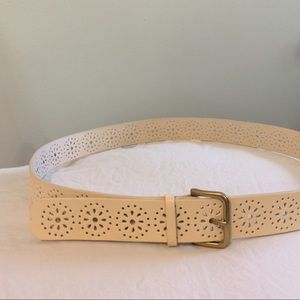 J. Crew ivory leather belt