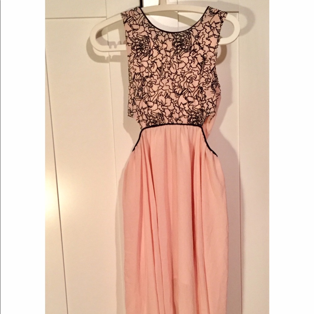 Pink Flowing Midi Dress