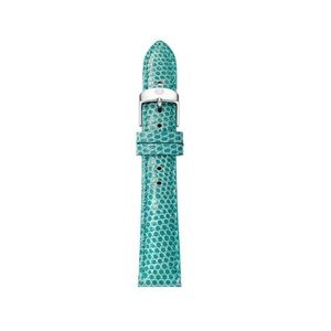 🆕MICHELE Leather Lizard Watch Strap - Teal Green