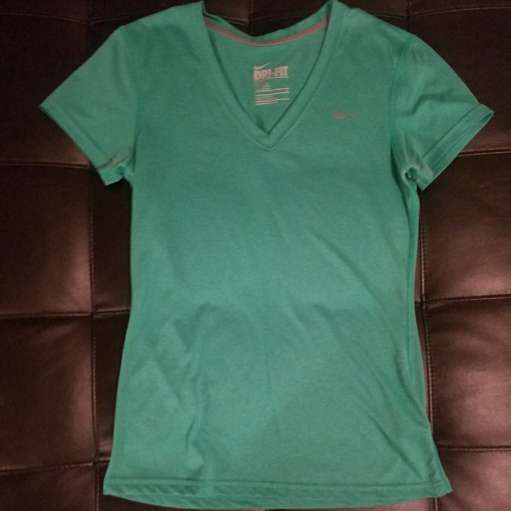 Green Nike Dri-Fit V neck