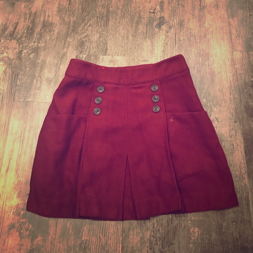 Free People maroon mini skirt