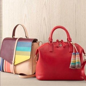TORY BURCH MULTI-COLOR TASSEL SMALL SATCHEL