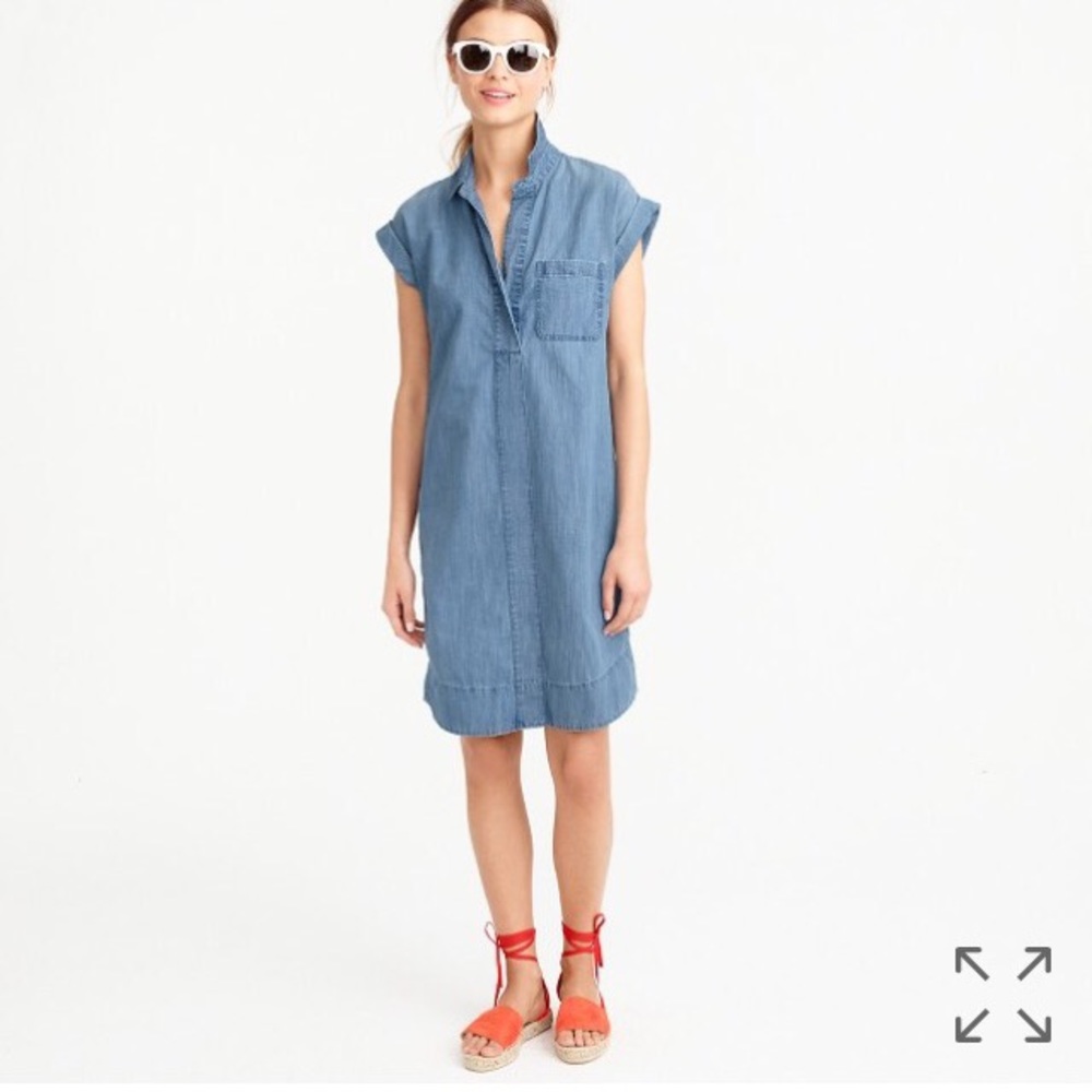 Jcrew short sleeve chambray shirtdress