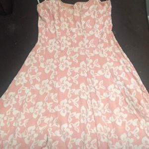 Flower print pink dress