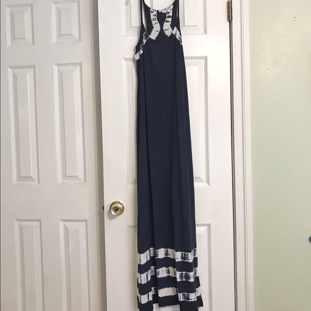 Navy blue Tie-Dye Bodycon Maxi Dress