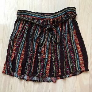 Colorful Striped Tie Mini Skirt