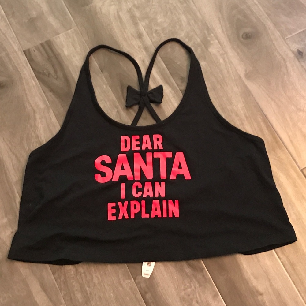 NWT Victoria's Secret crop tank top "Dear Santa.." - Picture 2 of 3