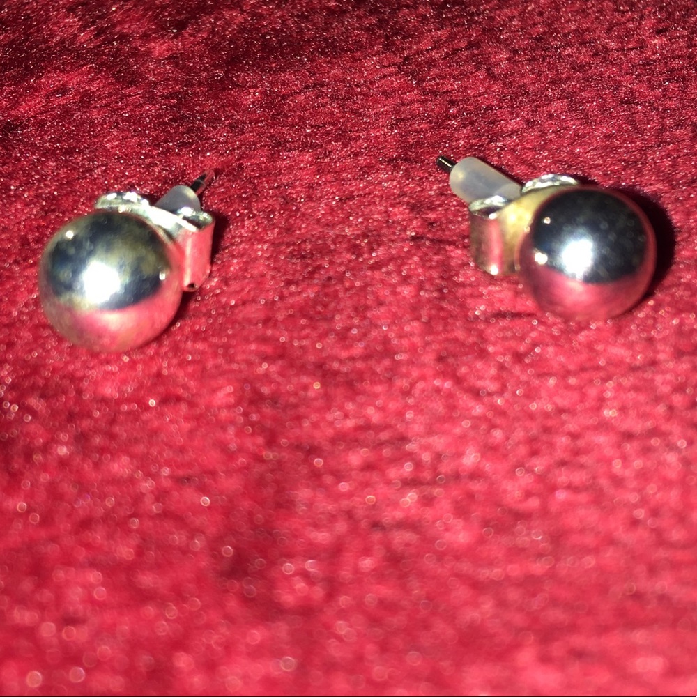 Silver orb earrings