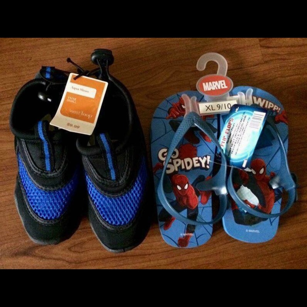 Toddler Kids Boys Shoe Lot water shoes flip flops