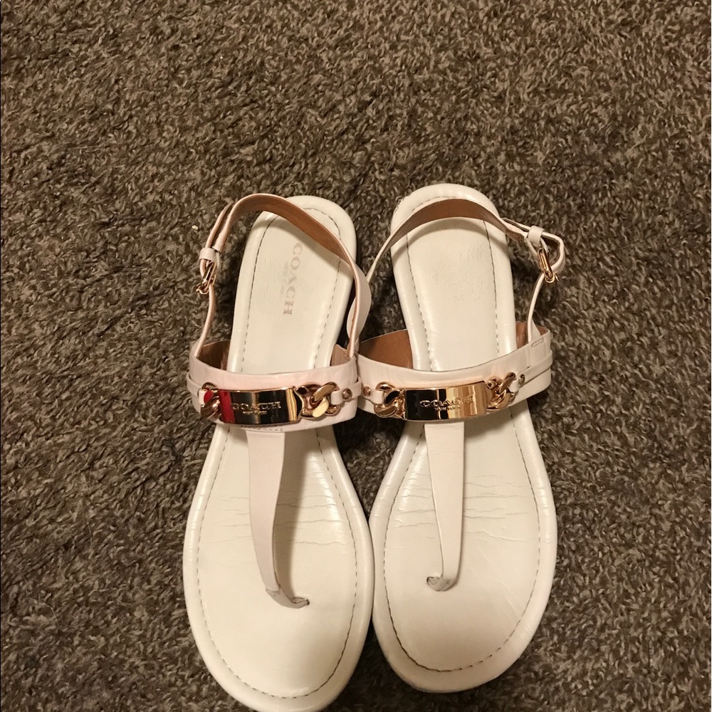 Coach white sandals
