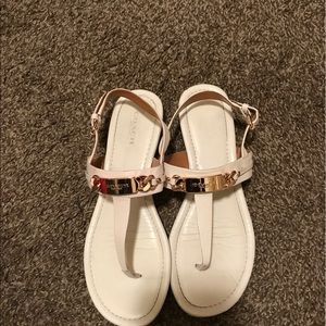 Coach white sandals