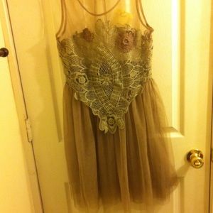 RYU crochet and sheer dress