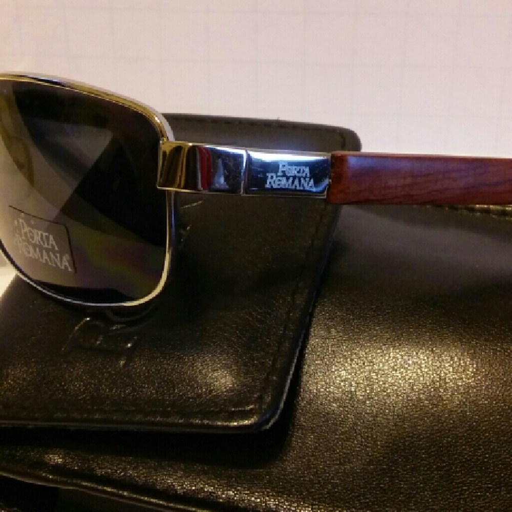 Mens Vintage PORTA ROMANA TEAK WOOD SUNGLASSES