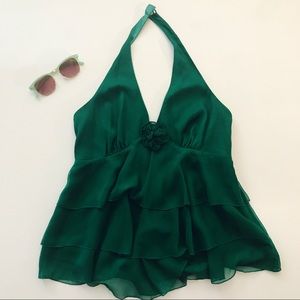 ❤️ 3 for $10 ❤️ breezy green ruffle halter top