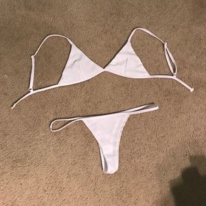 a simple white bikini