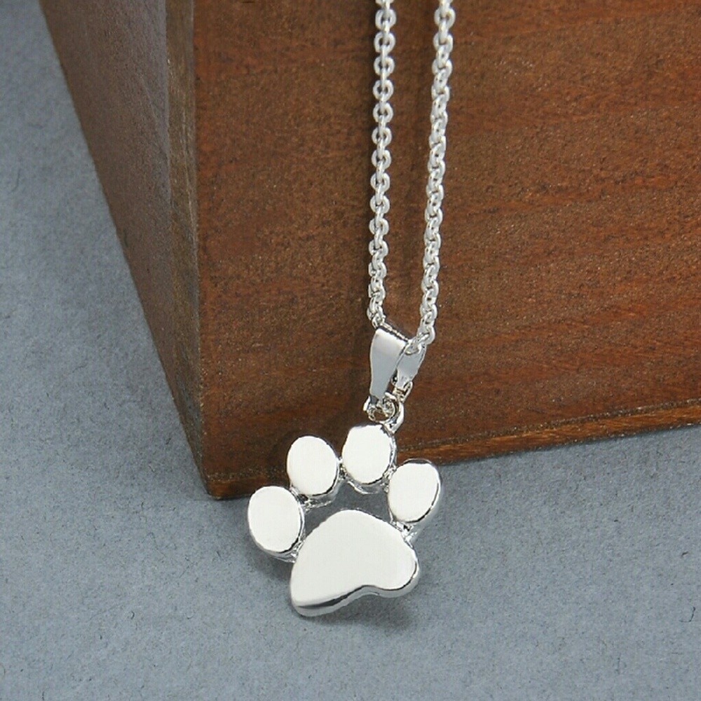 925 silver paw print necklace