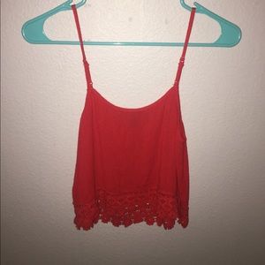 Red crop top