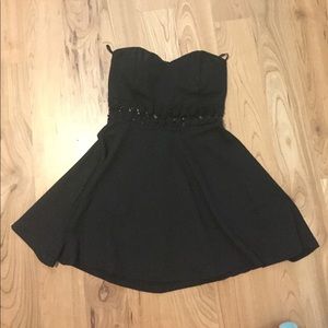 Black strapless dress