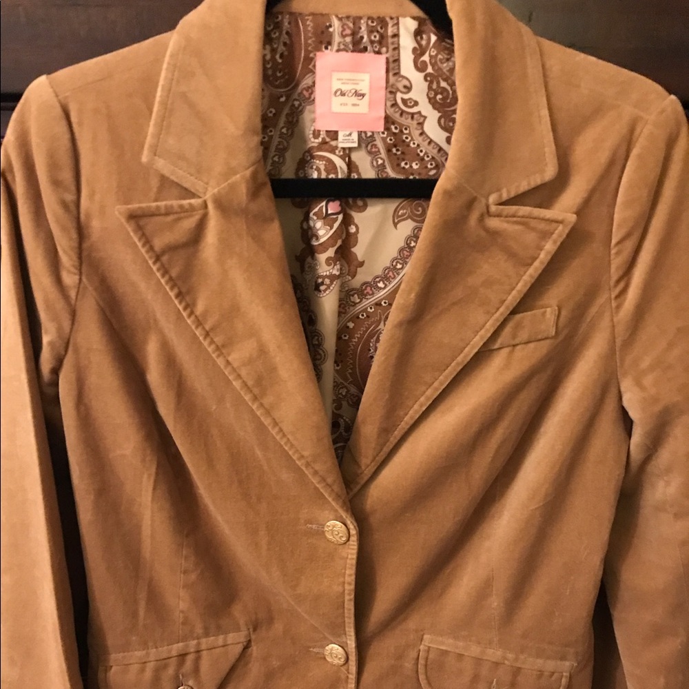 Gold velvet Old Navy blazer, like new cond