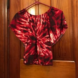 Red Tye-Dye Festival Blouse