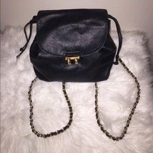 Black Leather Forever 21 Backpack