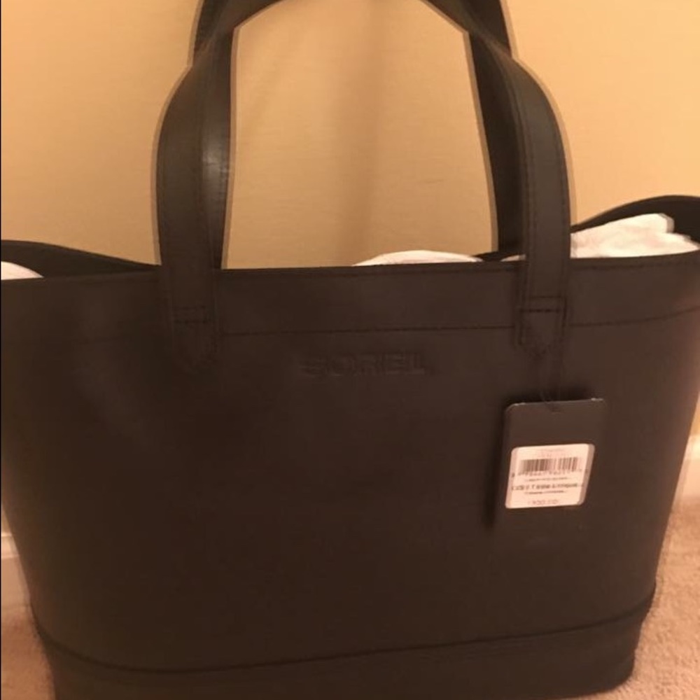 NWT-Sorel back leather totebag/brief case.