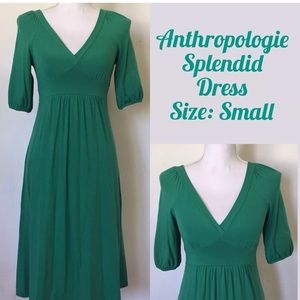 Splendid Women's Empire Waist Dress, Green (EUC)