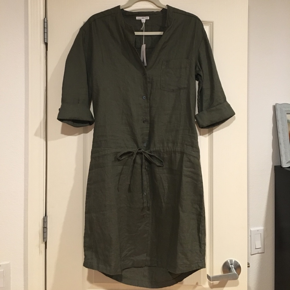 James Peres Olive Shirt Dress