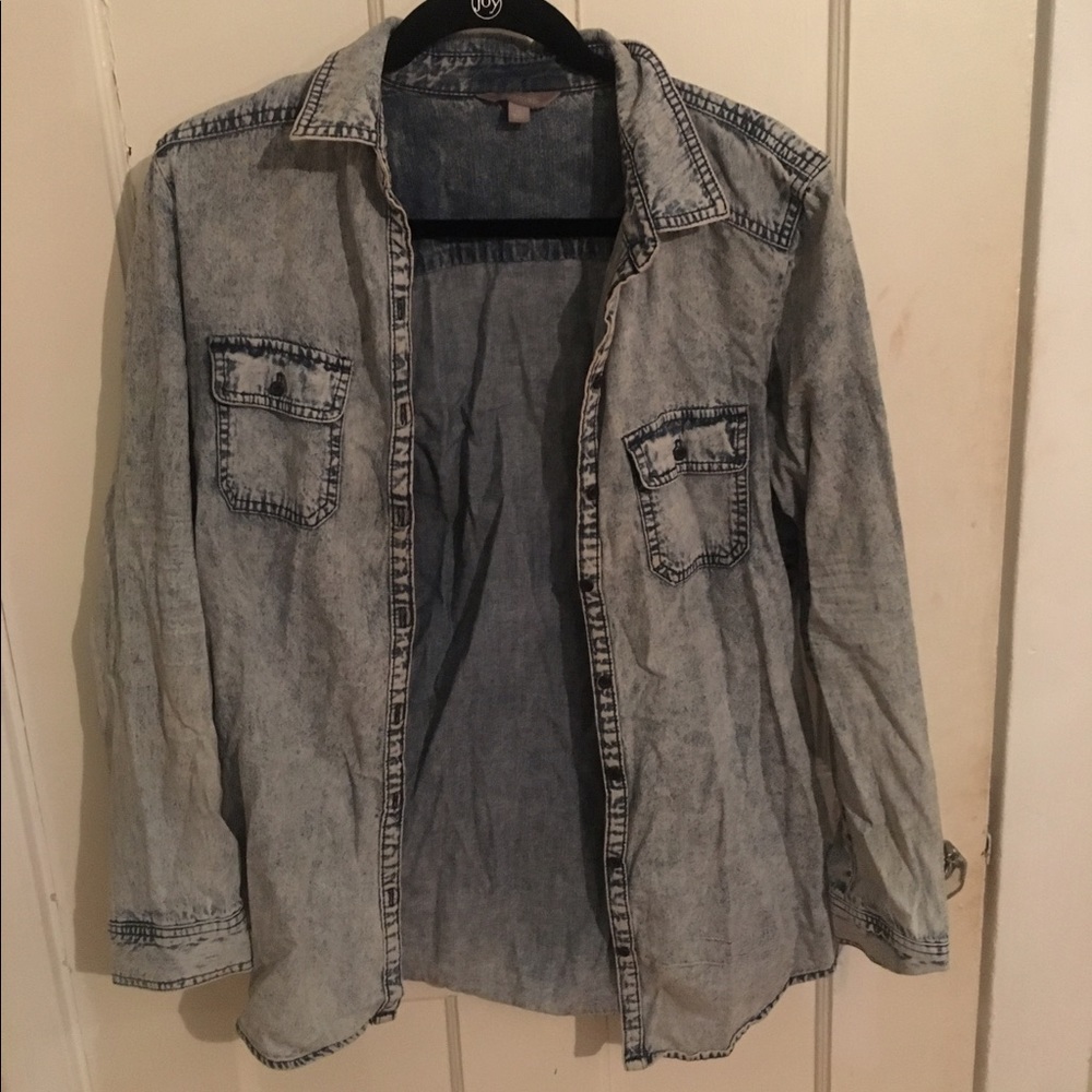 Denim button down