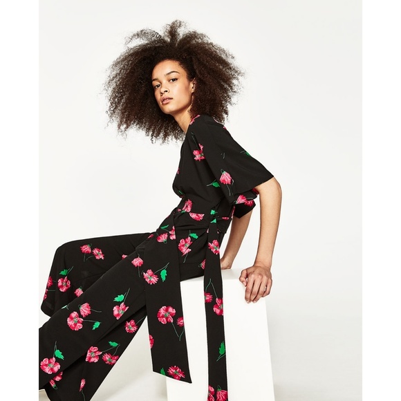 zara flower jumpsuit