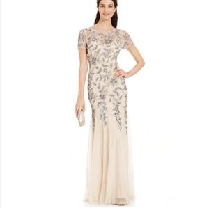 Adrianna Papell Floral Beaded Gown