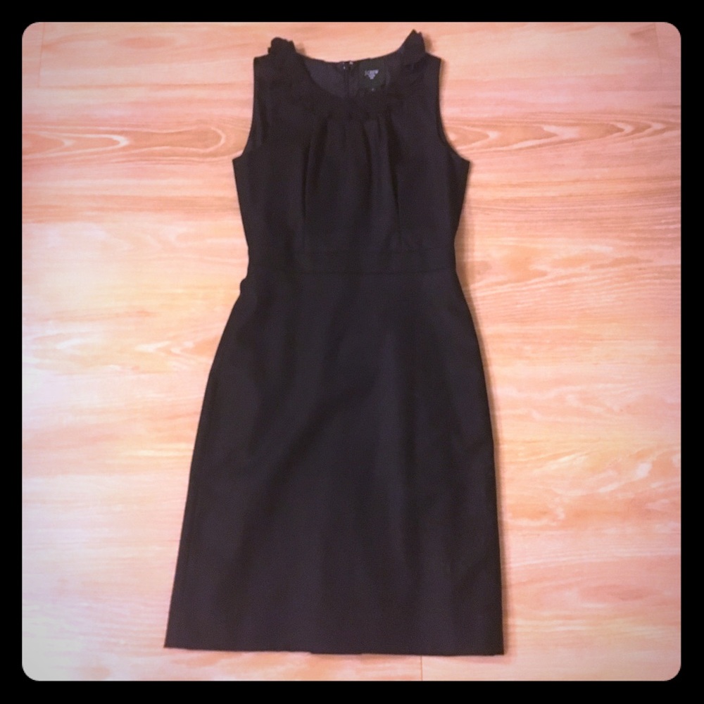 J. CREW black dress with beautiful detailed collar