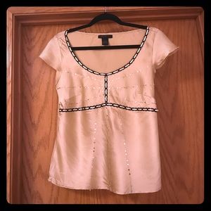 100% Silk The Limited Gold Sequin Blouse