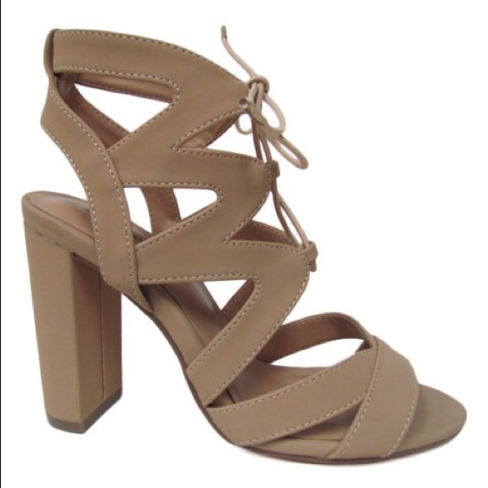 3" Nude Lace Chunky Heel