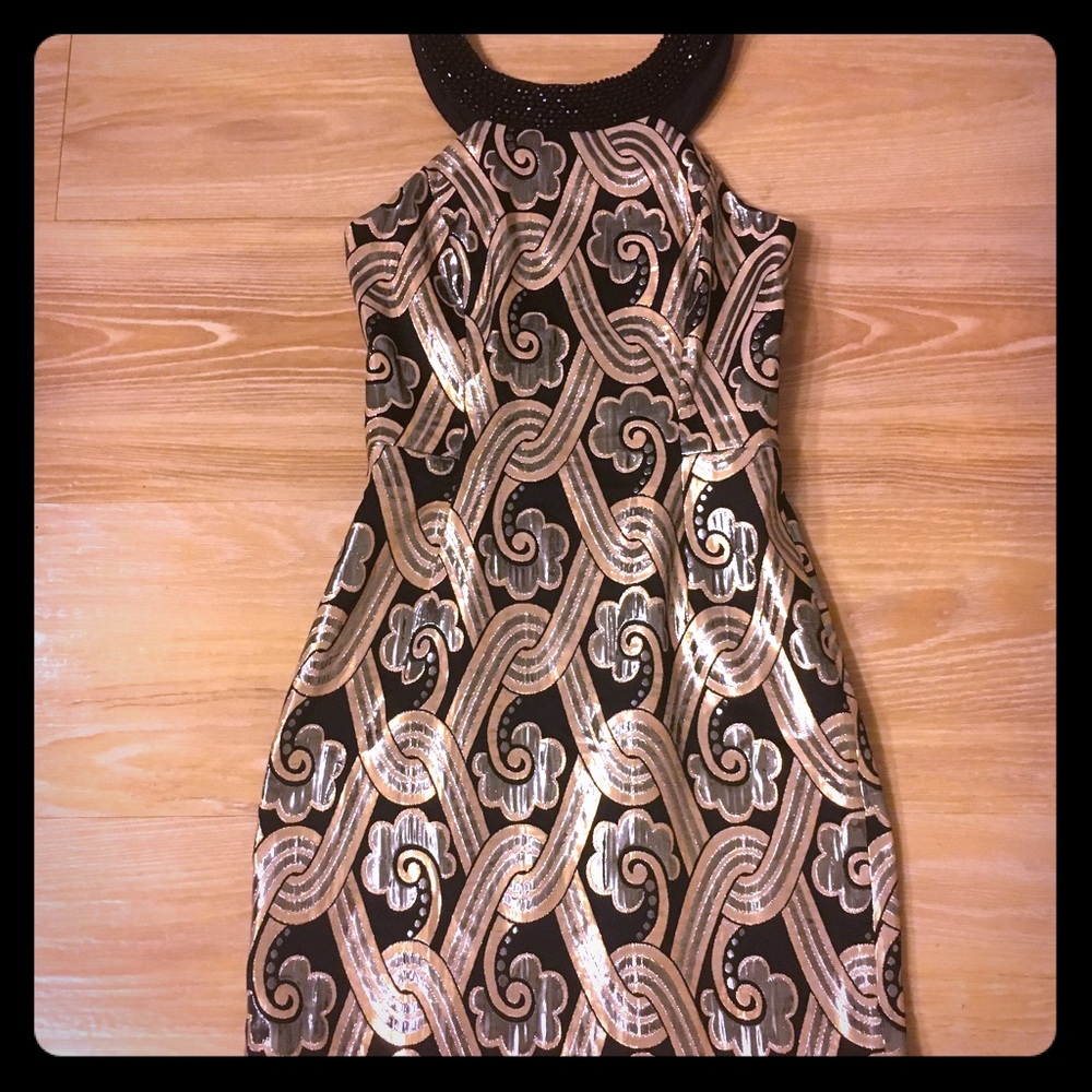 LILLY PULITZER 🌟 black and gold dress w/ beading