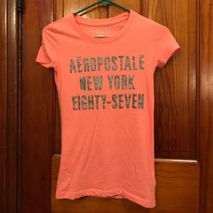Coral Glitter Aeropostale Shirt