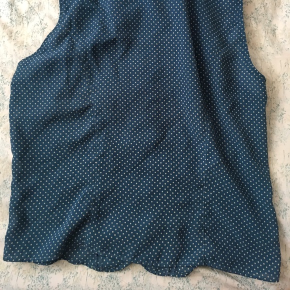 Vintage Polka Dot Bow Sleeveless Blouse - Picture 2 of 2