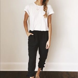 Socialite black slouchy pants with ankle ties
