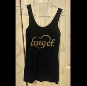 Black tank top with gold design
