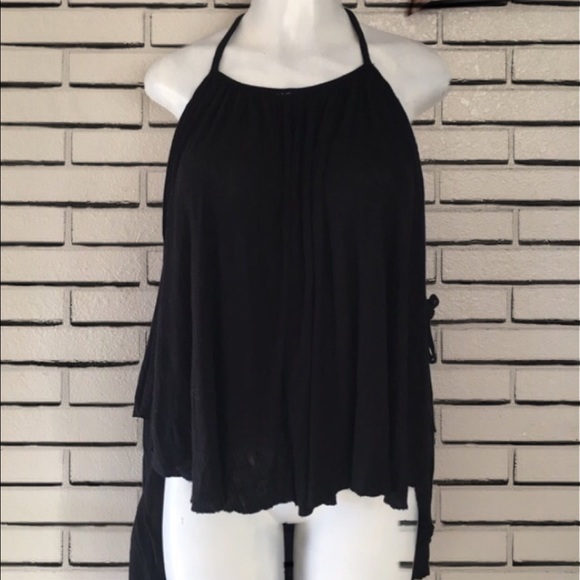 RARE FREE PEOPLE Halter Ladder Style Back Hi Low Tulip Swing Tank - Picture 2 of 8
