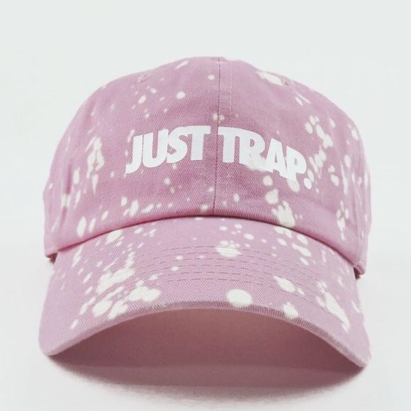 Stussy Accessories - Bleached Just Trap Dad Cap - Pink Stussy Accessories - Bleached Just Trap Dad Cap - Pink