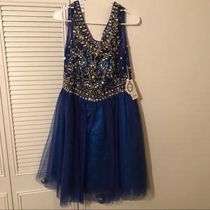 Women's prom or fancy occasion sapphire dress