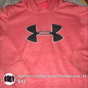 Pink under armor hoodie size medium