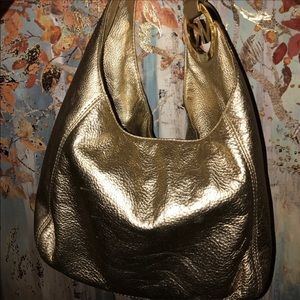 Authentic Michael kors boho purse metallic gold